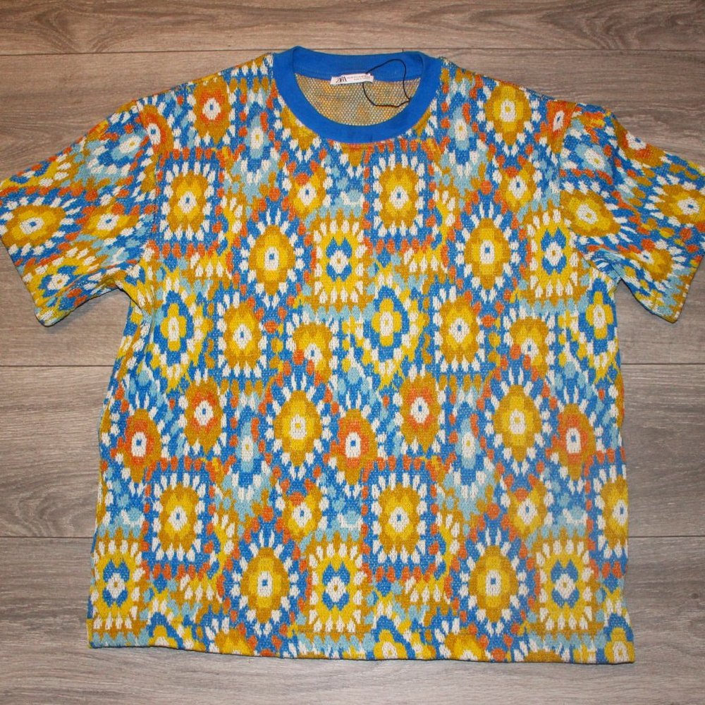 ABSTRACT JACQUARD T-SHIRT- Multicolor